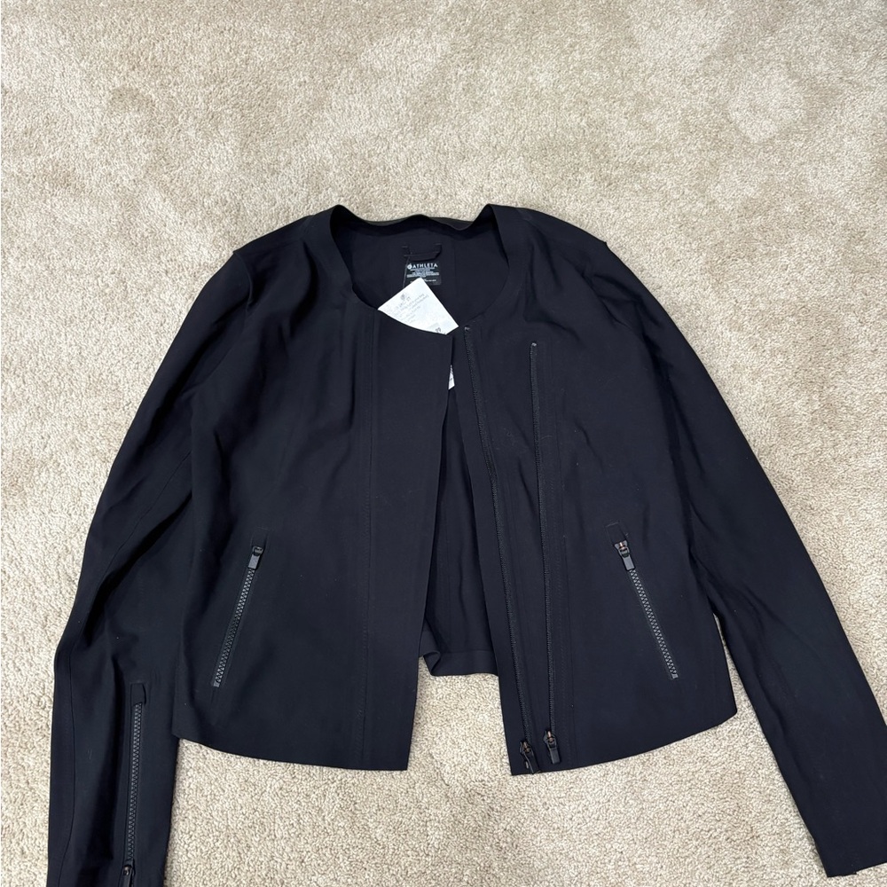 Athleta Black Zip-Up Blazer